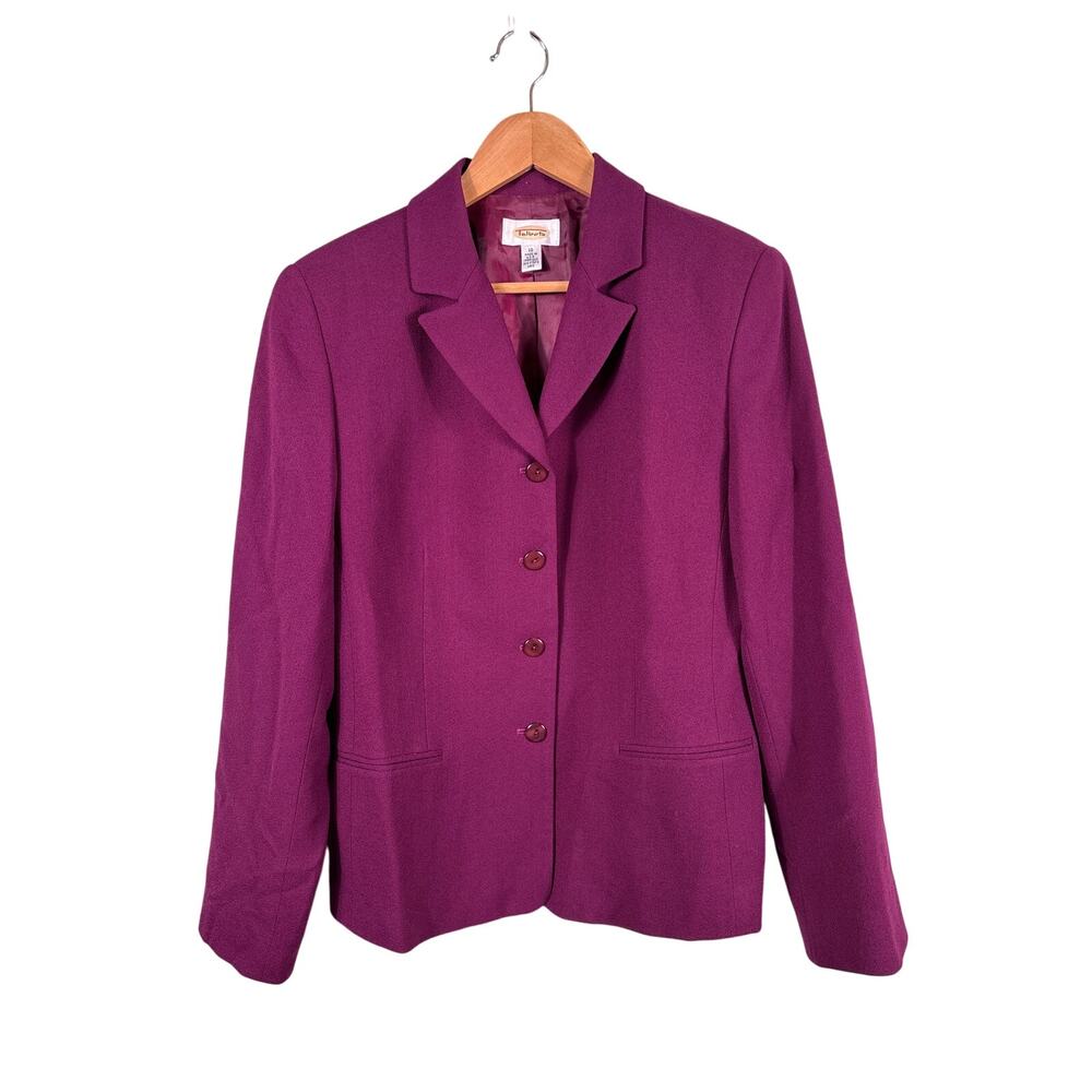 Talbots Wool Pant Skirt Suit Set Women SZ 10 Burgundy Office Career Coordinates